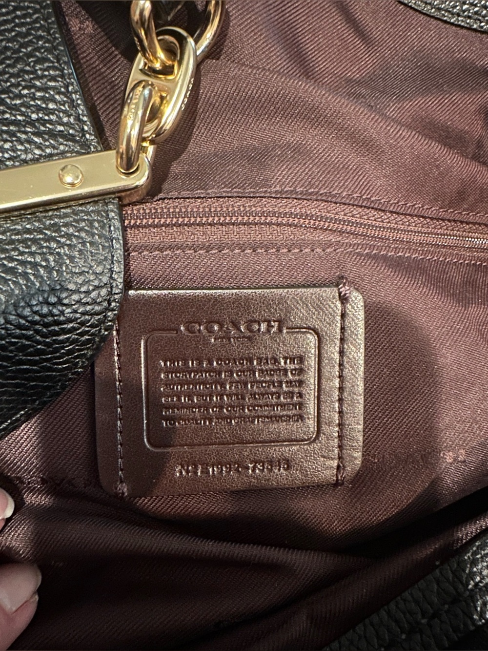 Coach Black Leather Hobo Bag with Gold Hardware - Women - Picture 7 of 14